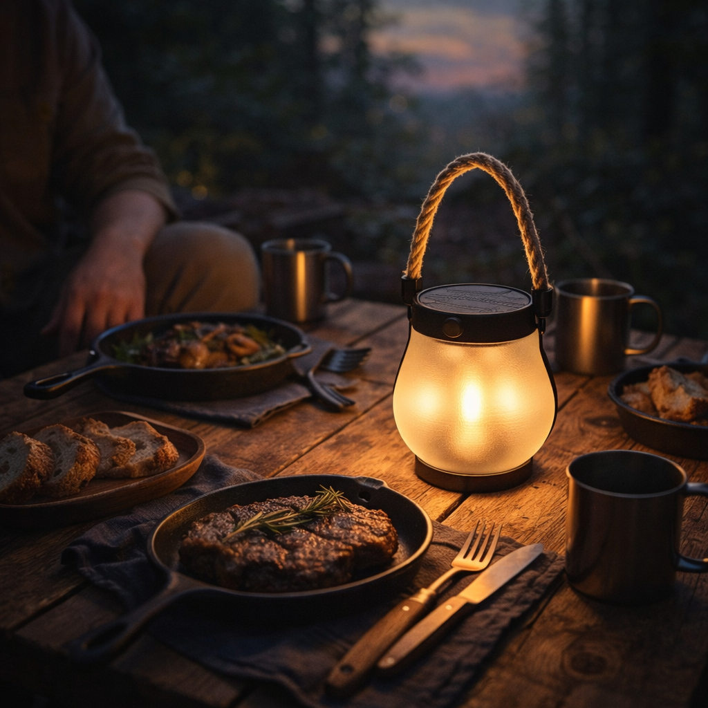 火を使わず、置くだけで“焚き火気分” ベランダ・寝室・キャンプで使える炎ゆらぎLEDランタン